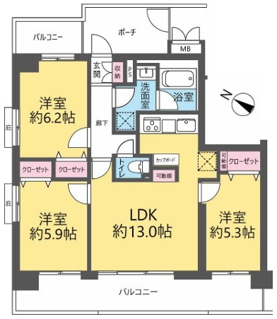 アドリーム蓮根2階　間取図