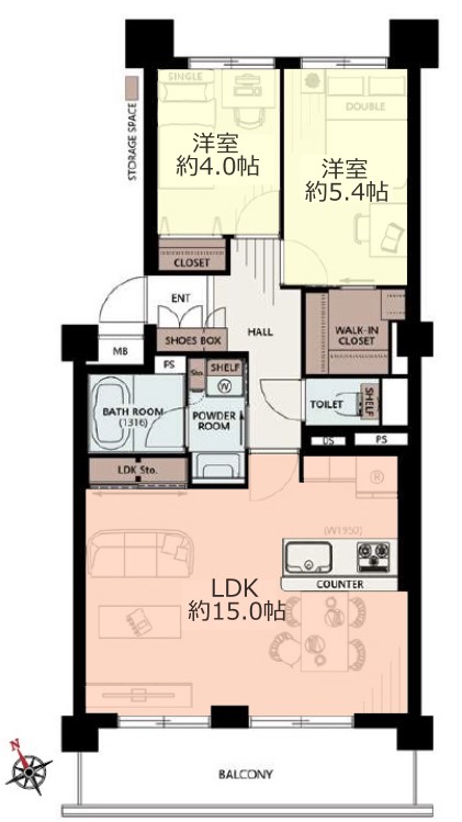 グリーンコーポ上板橋3階　間取図