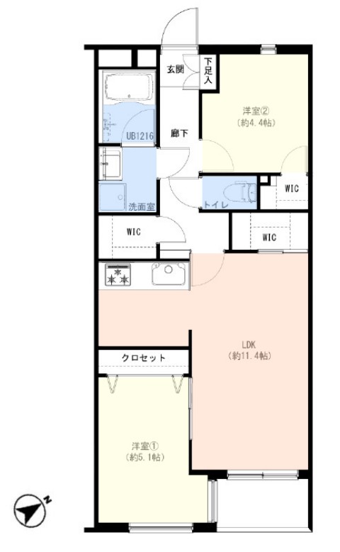 サラータ赤塚2階　間取図