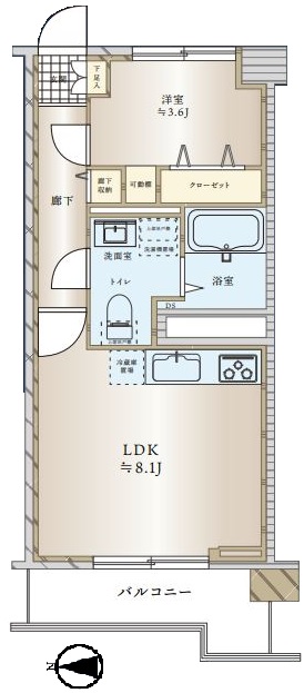 大山ローヤルコーポ3階　間取図