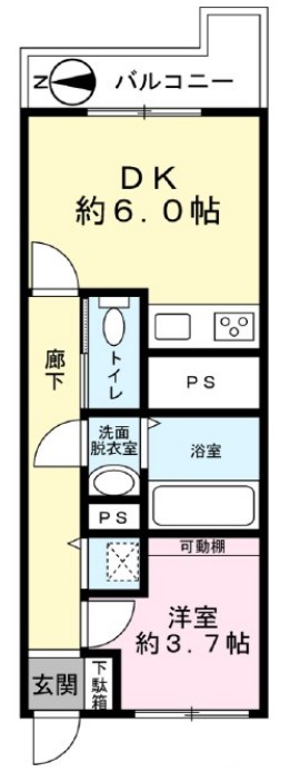 大山ローヤルコーポ9階　間取図