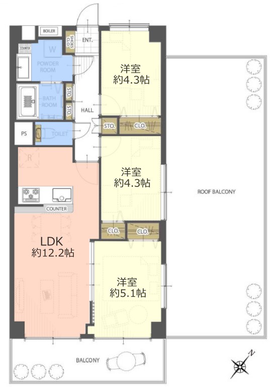 日商岩井上板橋マンション7階　間取図