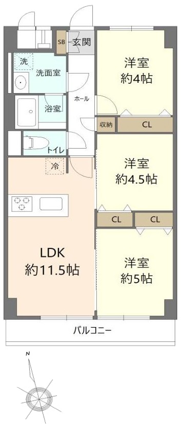秀和蓮根レジデンス2階 間取図