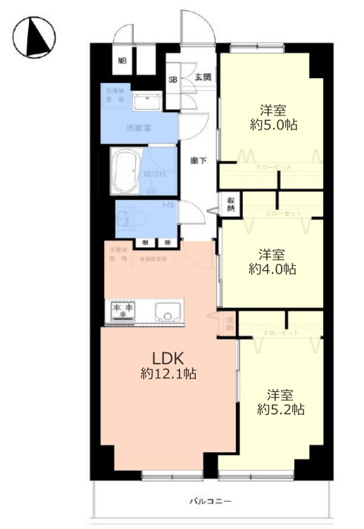 秀和蓮根レジデンス3階 間取図