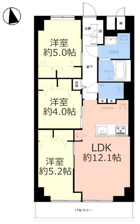 秀和蓮根レジデンス3階　間取図