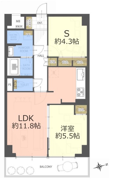 秀和蓮根レジデンス3階　間取図