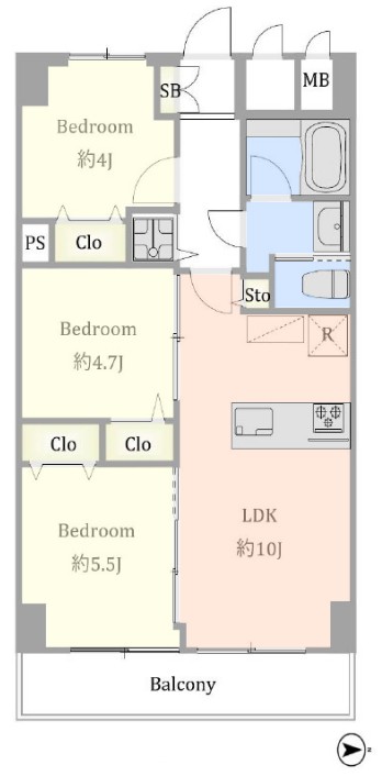 秀和蓮根レジデンス5階　間取図