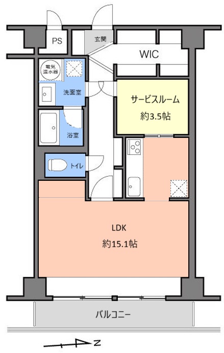 秀和蓮根レジデンス5階　間取図