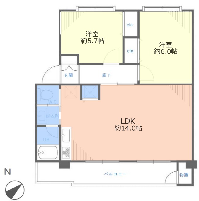 若木住宅2号棟2階　間取図