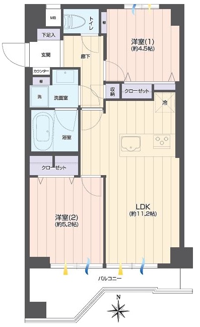 エクセル西池6階 間取図