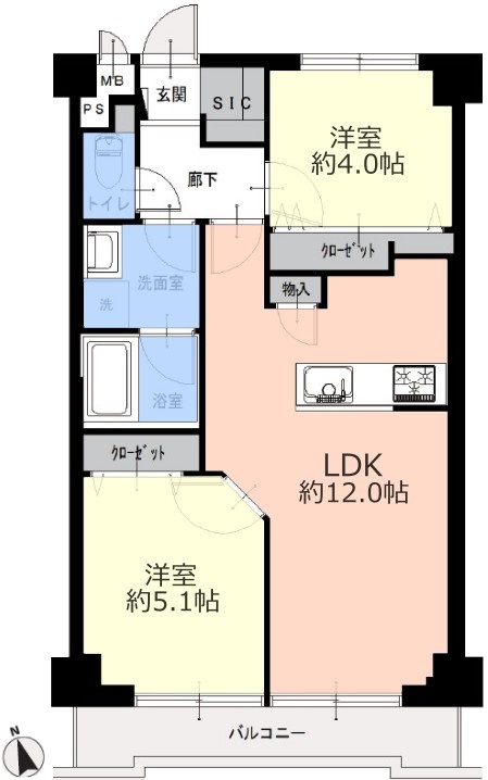 エクセル西池9階 間取図