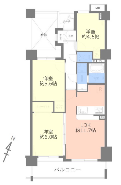 グランヴェルジェ西台2階 間取図