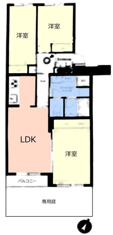 コープ野村志村三丁目1階 間取図