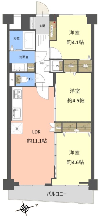 サンライフ本町2階 間取図