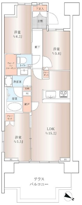 シティテラス加賀2階　 間取図