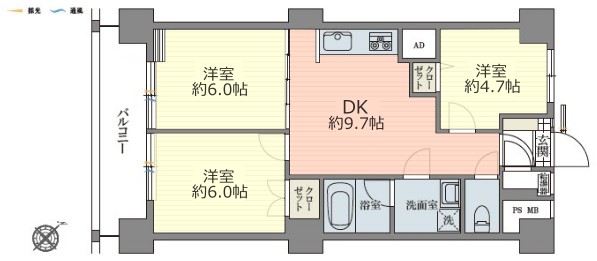 タカシマ志村マンション5階 間取図