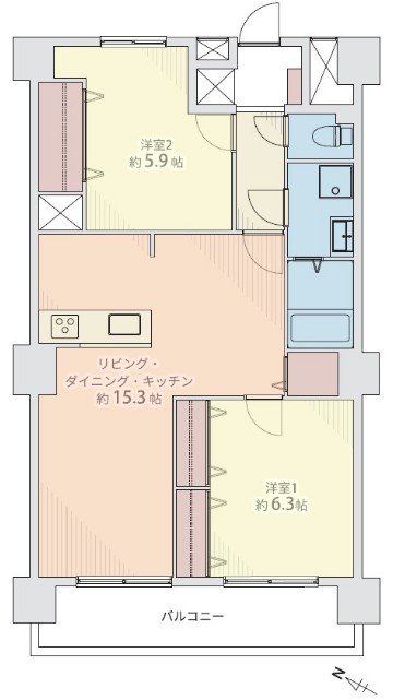 タカシマ志村マンション8階 間取図