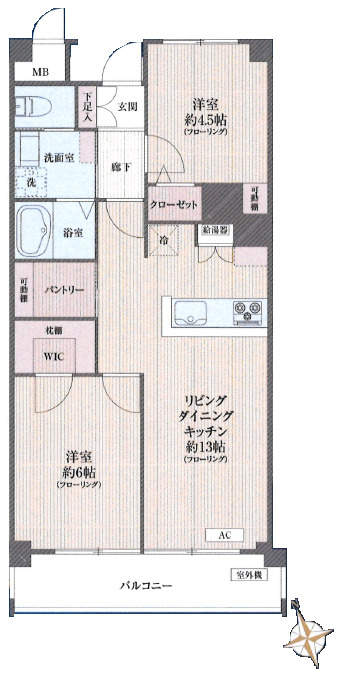 ハイネス上板橋6階　間取図