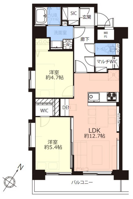 ライオンズプラザ本蓮沼7階 間取図
