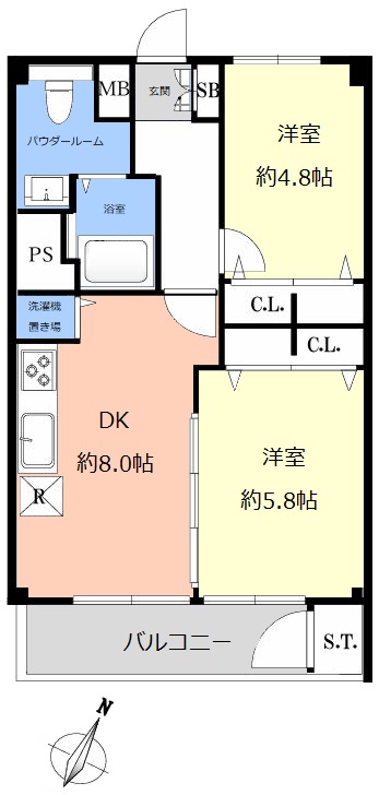 南常盤台ハイム8階 間取図