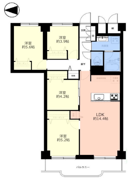 蓮根ファミールハイツ1号棟11階 間取図