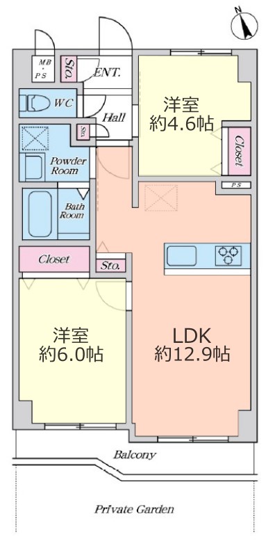 ライオンズマンション板橋赤塚1階　間取図