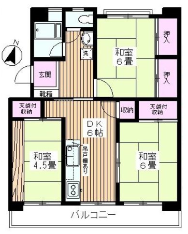 前野台住宅5号棟4階　間取図