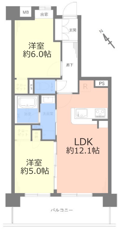 日神パレステージ東武練馬台 西館5階　間取図