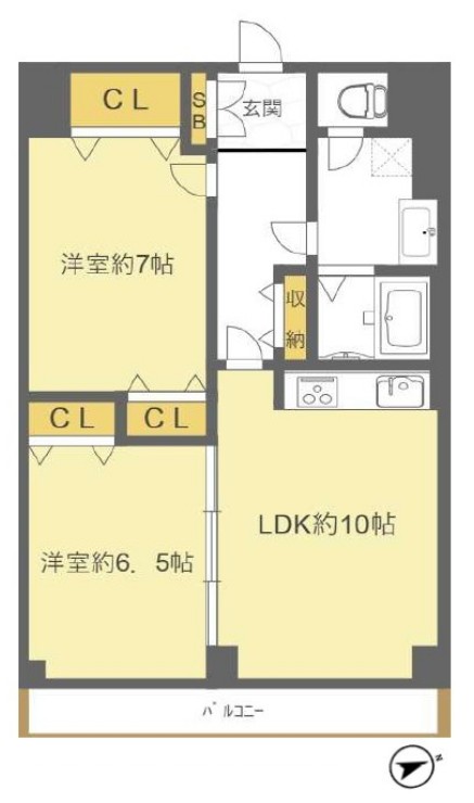 蓮根サンハイツ9階　間取図