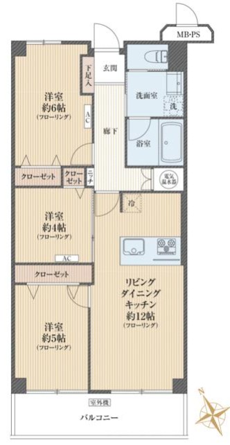 蓮根サンハイツ9階 間取図