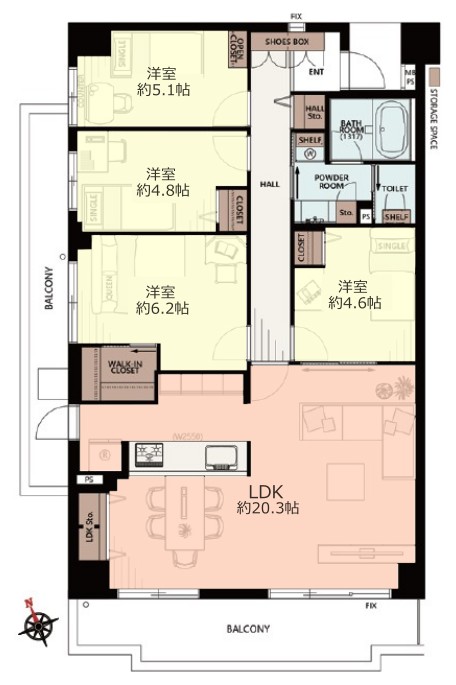 成増ハウス4階 間取図