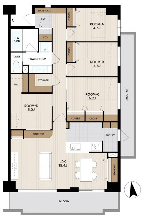 成増ハウス7階　間取図