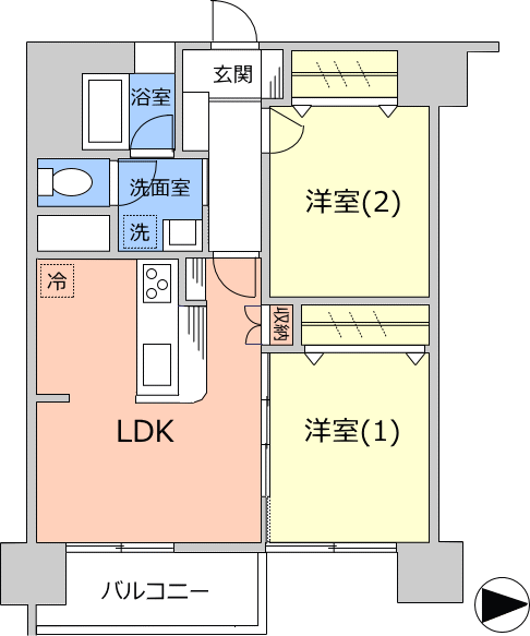 高田馬場住宅14階　間取図