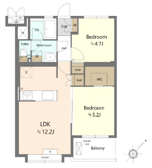 エスポワール常盤台2階 間取図
