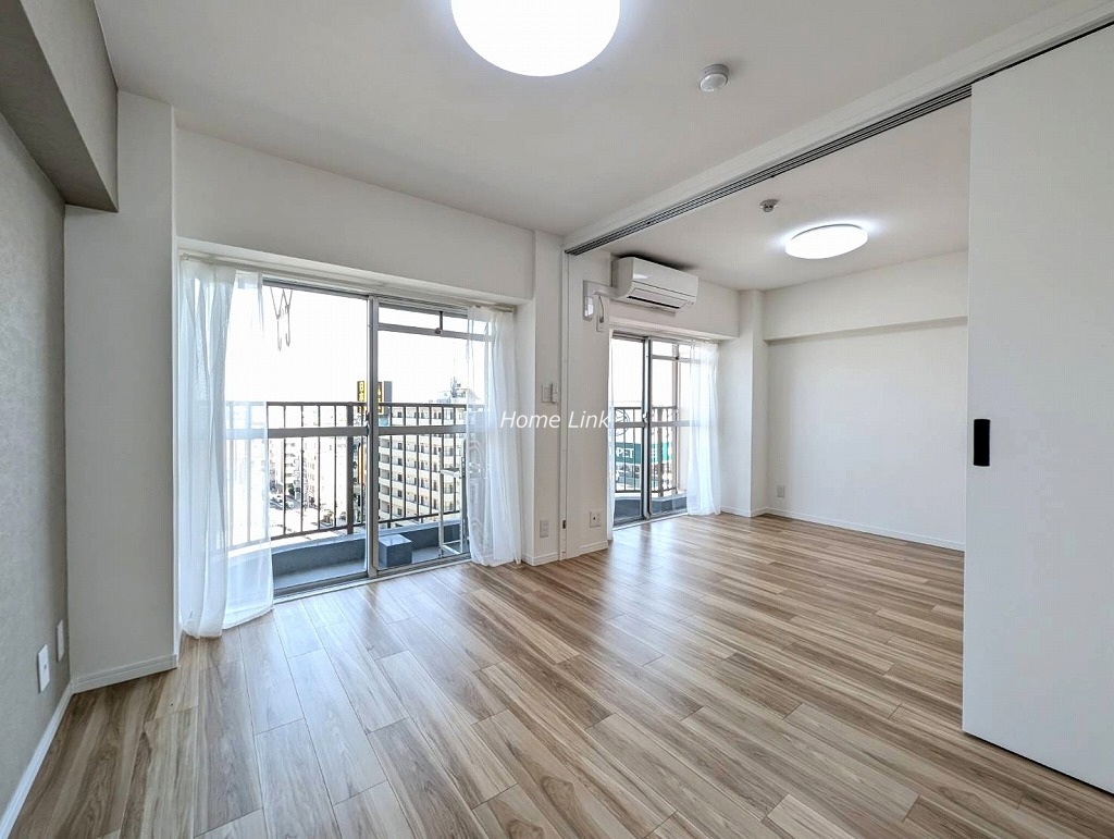 ライオンズマンション赤塚9階　洋室を開け放って広いLDKとしても