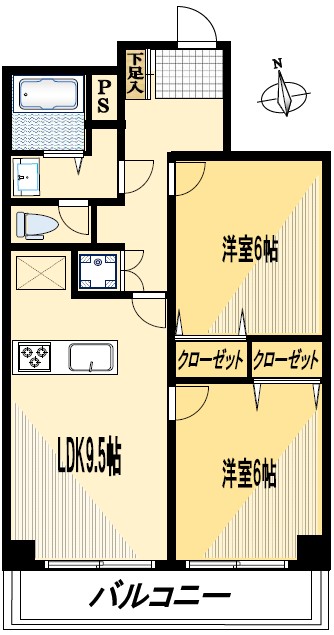 東久蓮根ハイツ3階　間取図