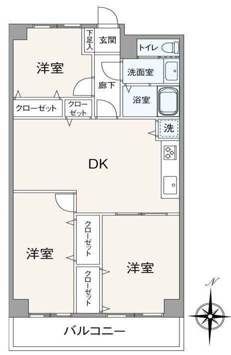 東久蓮根ハイツ5階　間取図