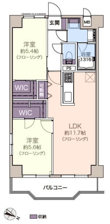 洋伸小豆沢公園マンション6階　間取図
