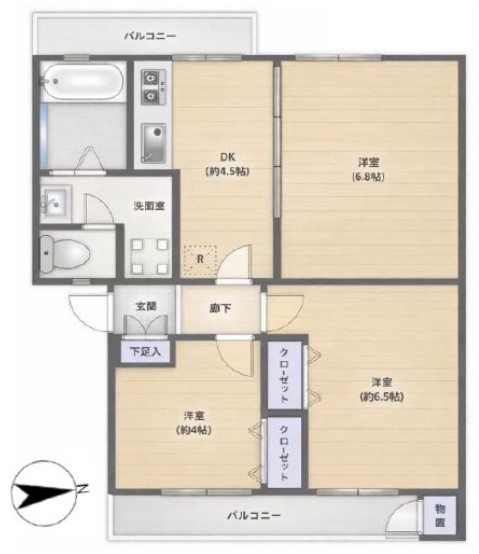 若木住宅3号棟3階　間取図