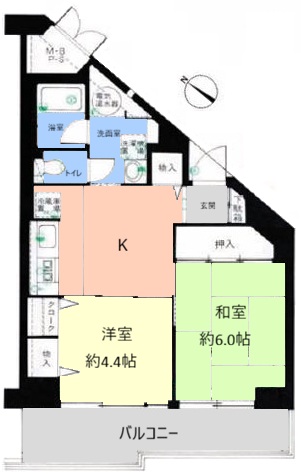 若木原公園サニーハイツ6階 間取図