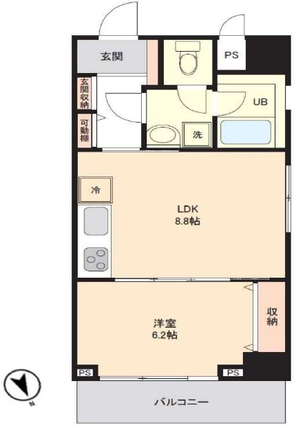 サンライズ蓮根4階　間取図