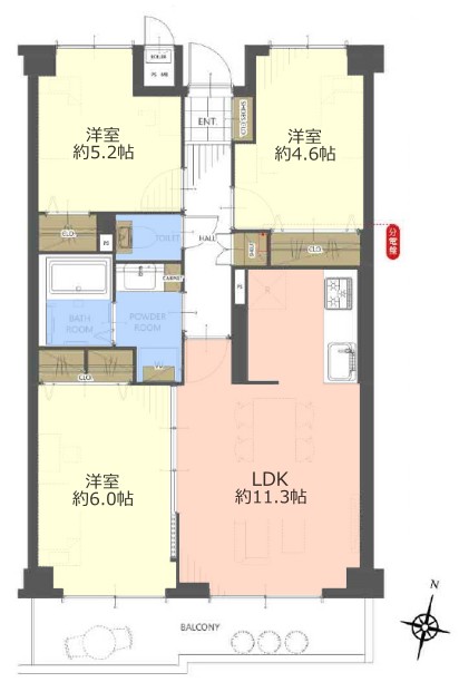 シティコープ本蓮沼8階 間取図