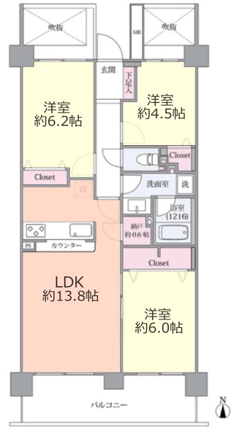 パークエステート上板橋11階　間取図