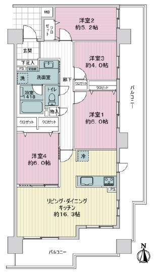 パークエステート上板橋7階　間取図