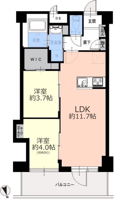 ライオンズマンション大山3階　間取図