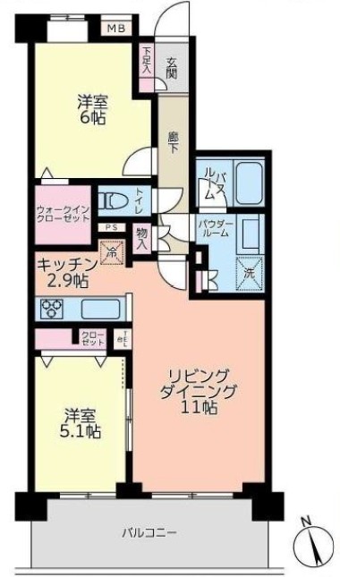 日神パレステージ東武練馬台東館2階　間取図