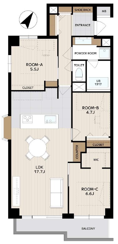 東急ドエルアルス成増7階　間取図