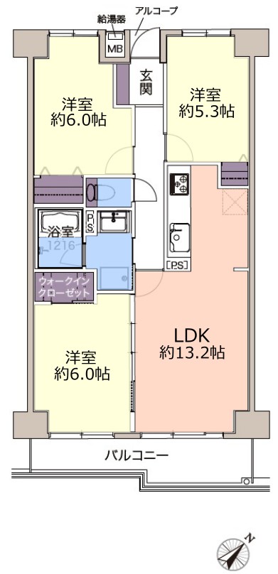 東急ドエルアルス成増8階　間取図