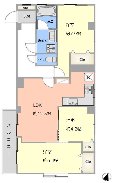 東武サンライズマンション3階　間取図