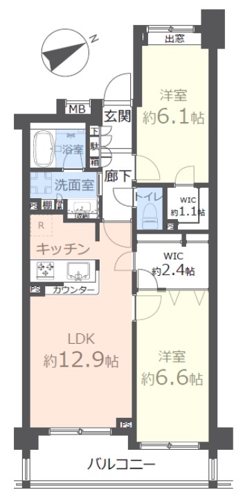 クレストフォルム浮間公園ゴールドクレスト4階　間取図